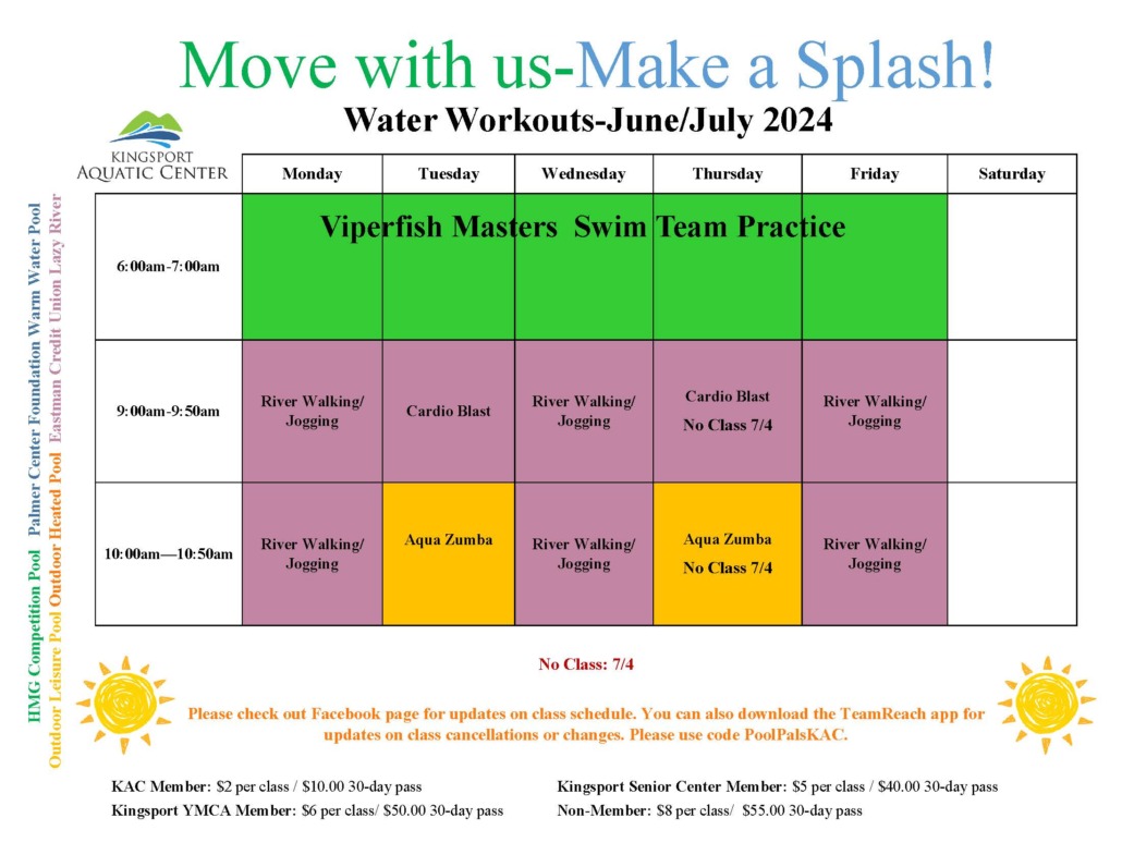 Water Aerobics Classes Kingsport Aquatic Center