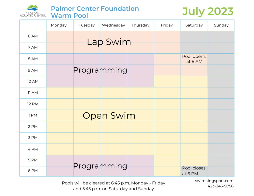 Pool Schedules Kingsport Aquatic Center